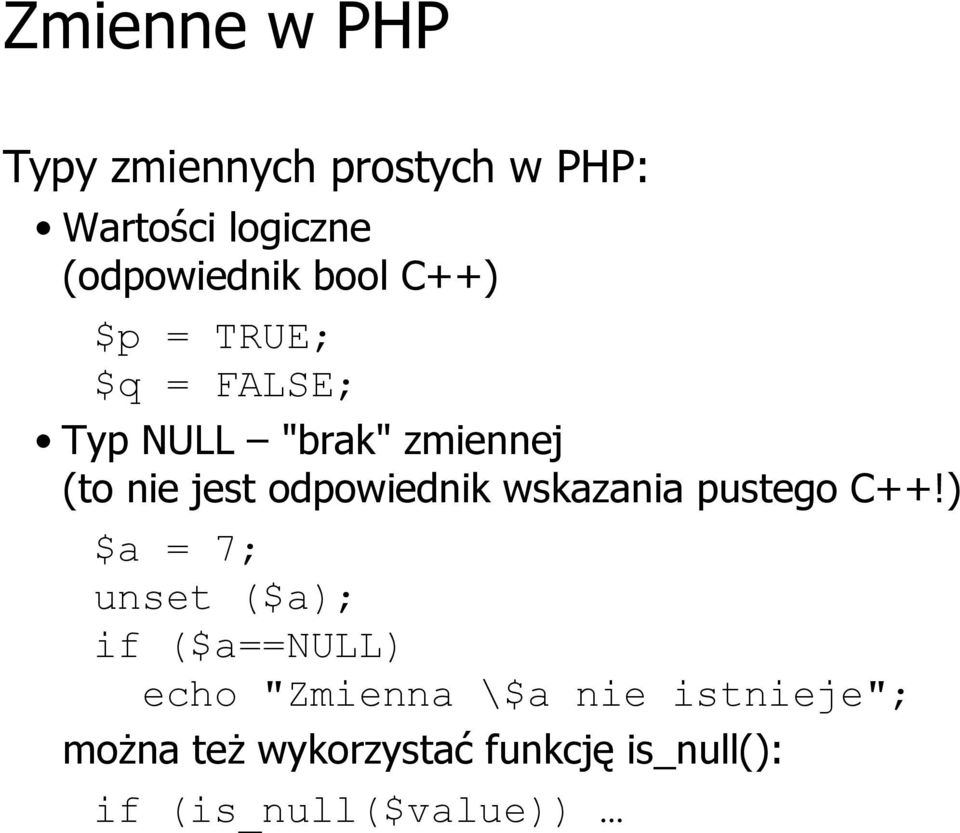 odpowiednik wskazania pustego C++!