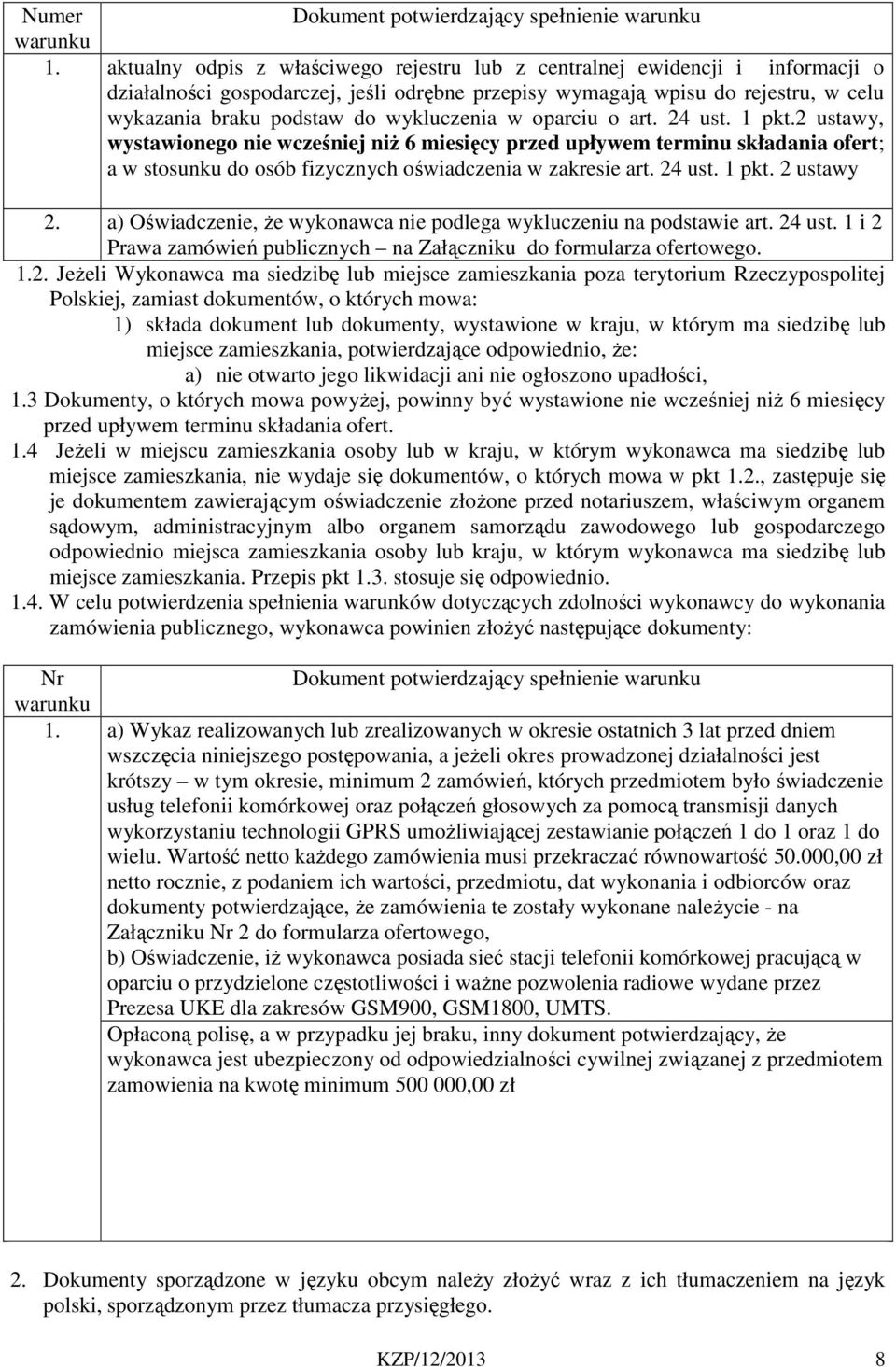 wykluczenia w oparciu o art. 24 ust. 1 pkt.2 ustawy, wystawionego nie wcześniej niż 6 miesięcy przed upływem terminu składania ofert; a w stosunku do osób fizycznych oświadczenia w zakresie art.