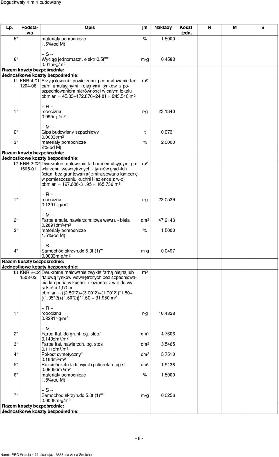 095r-g/ r-g 23.1340 t 0.0731 2* Gips budowlany szpachlowy 0.