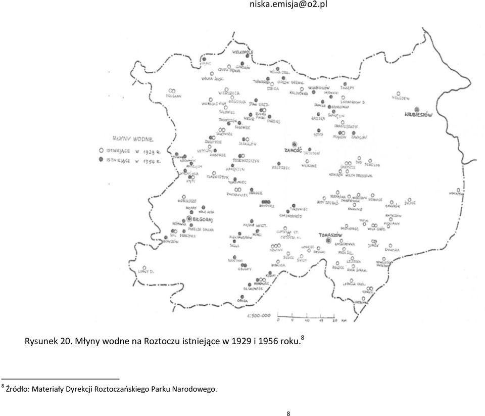 istniejące w 1929 i 1956 roku.