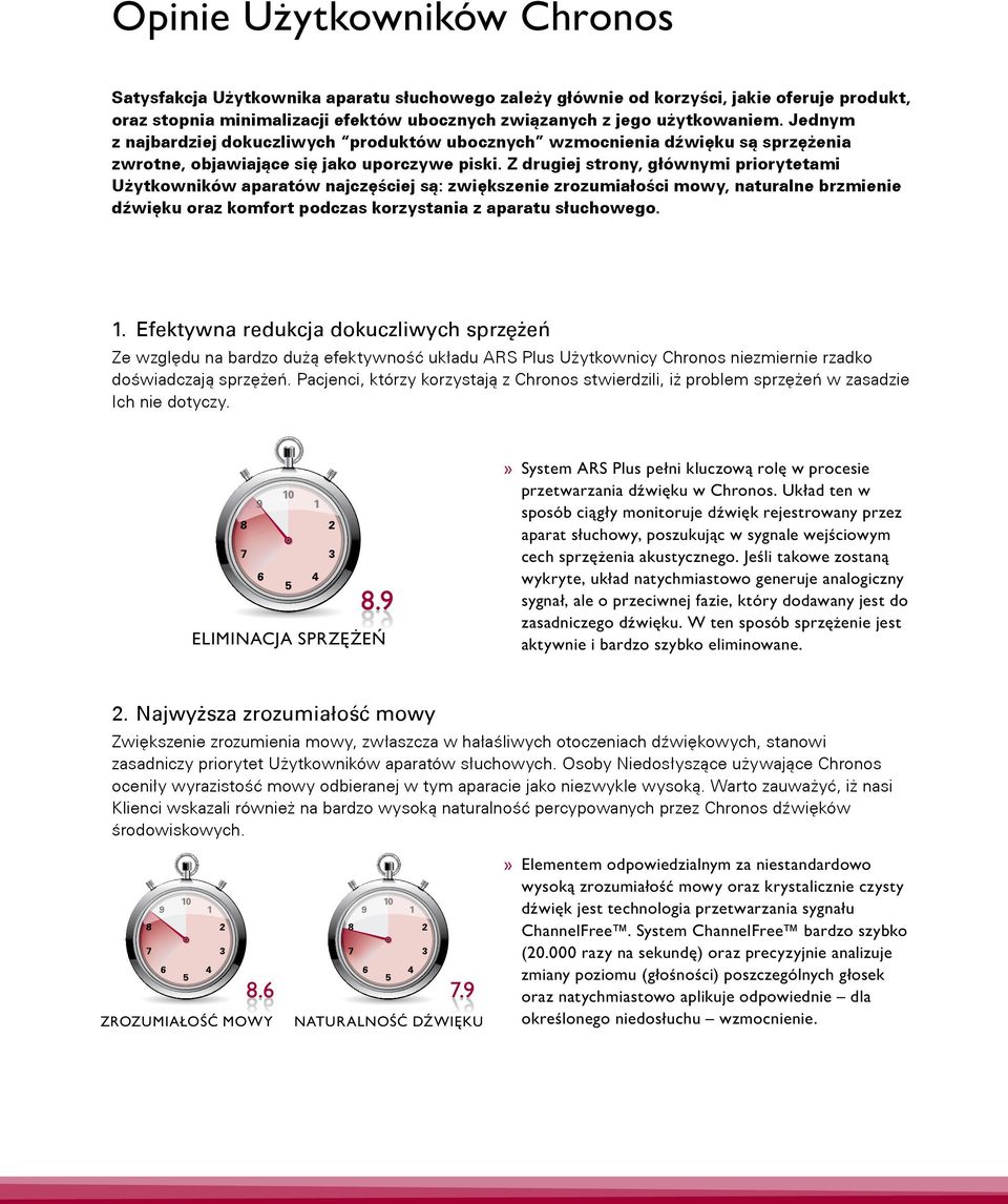 Z drugiej strony, głównymi priorytetami Użytkowników aparatów najczęściej są: zwiększenie zrozumiałości mowy, naturalne brzmienie dźwięku oraz komfort podczas korzystania z aparatu słuchowego.