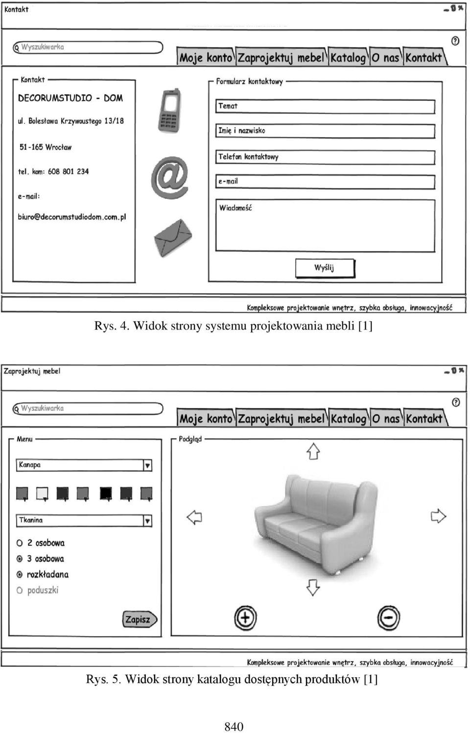 projektowania mebli [1] Rys.