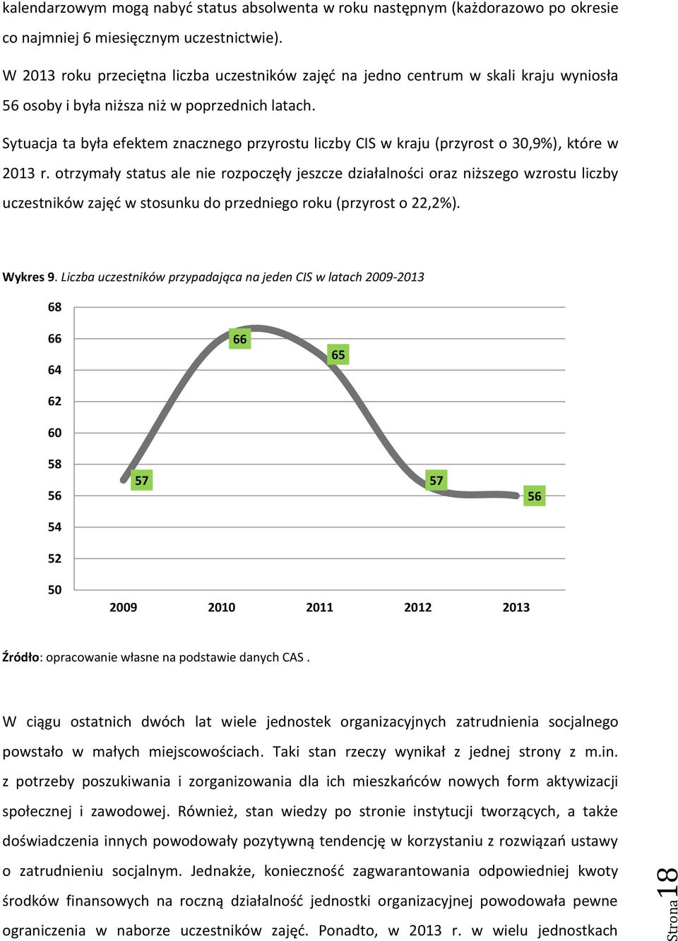 Sytuacja ta była efektem znacznego przyrostu liczby CIS w kraju (przyrost o 30,9%), które w 2013 r.