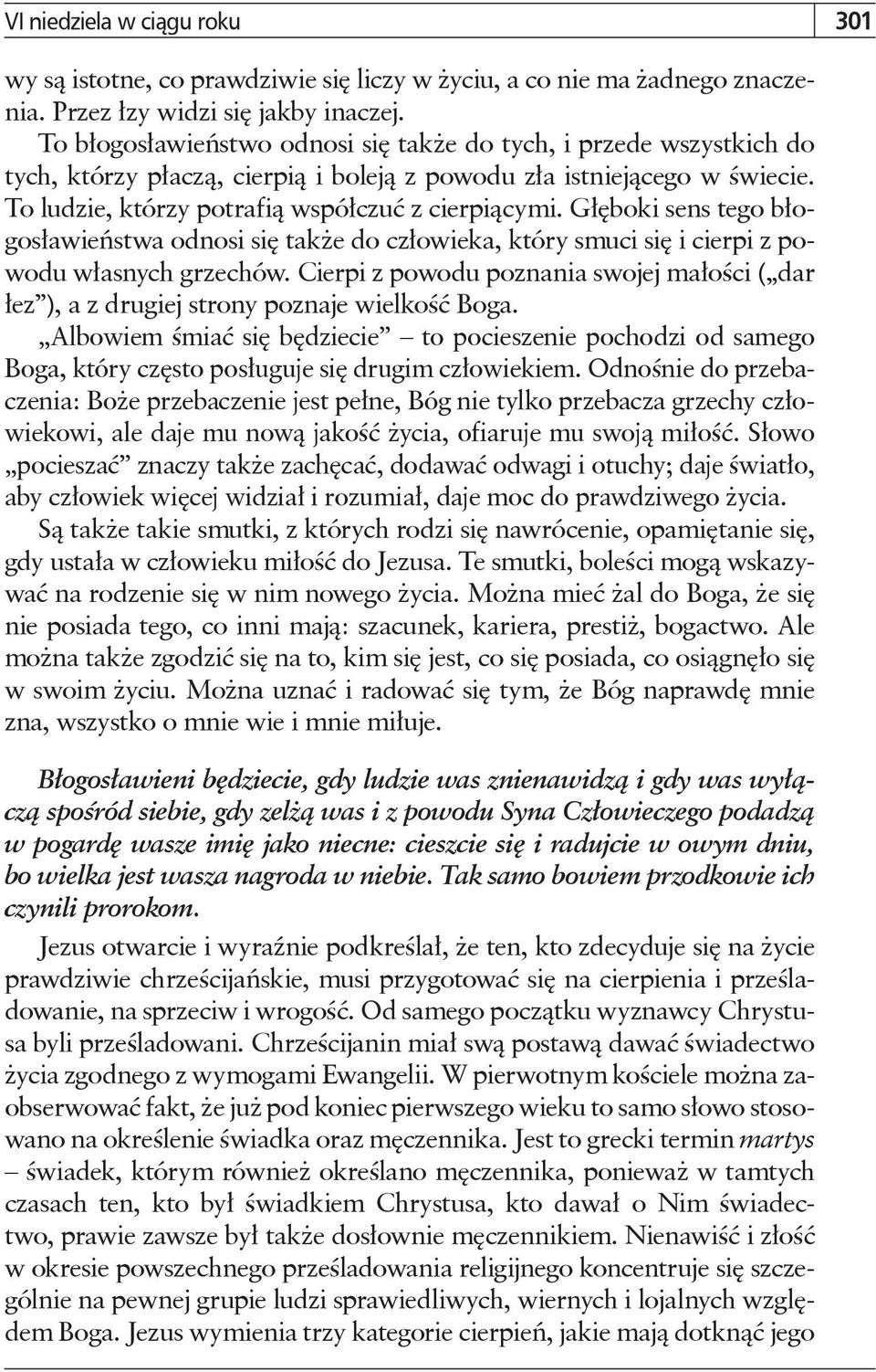 Głęboki sens tego błogosławieństwa odnosi się także do człowieka, który smuci się i cierpi z powodu własnych grzechów.