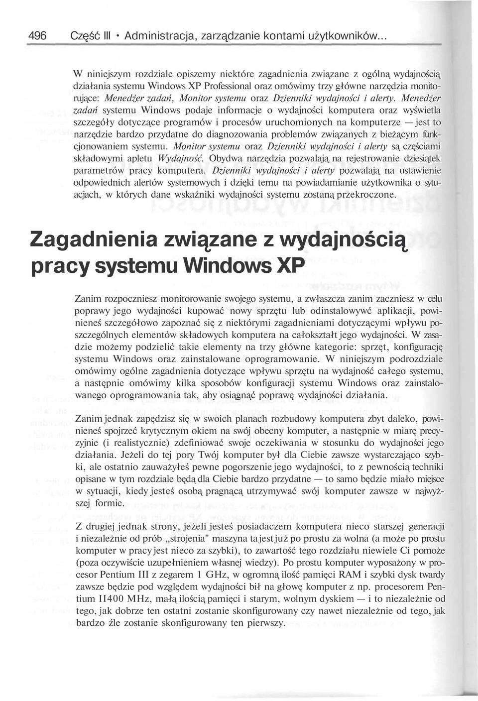 systemu oraz Dzienniki wydajności i alerty.