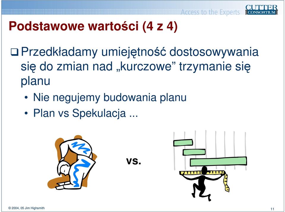 kurczowe trzymanie się planu Nie negujemy