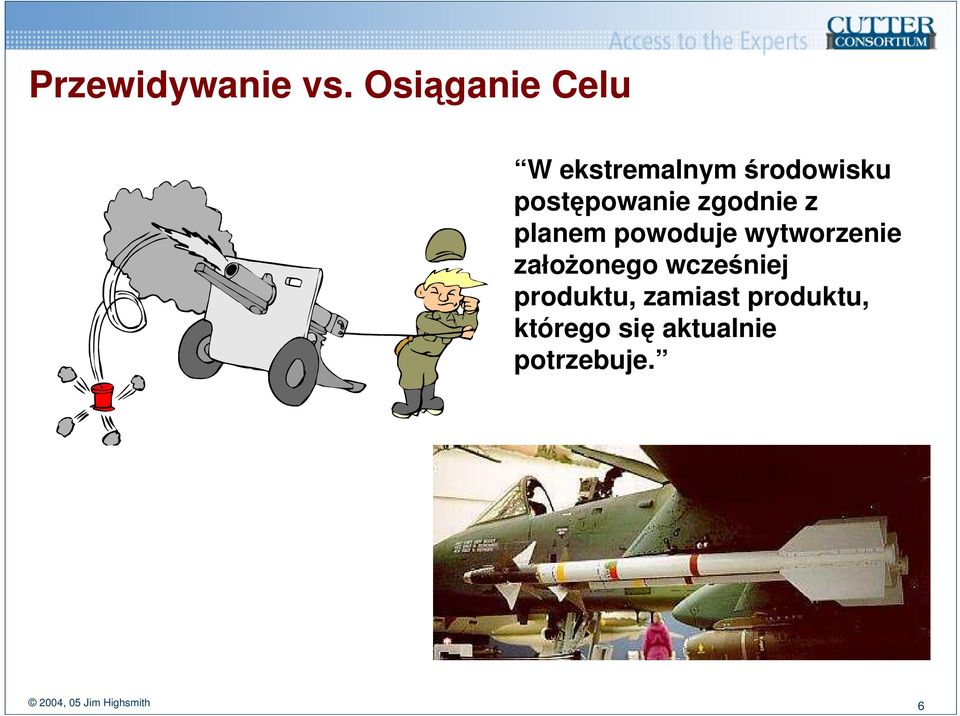 zgodnie z planem powoduje wytworzenie założonego