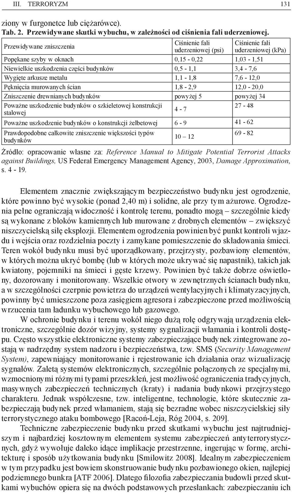 arkusze metalu 1,1-1,8 7,6-12,0 Pęknięcia murowanych ścian 1,8-2,9 12,0-20,0 Zniszczenie drewnianych budynków powyżej 5 powyżej 34 Poważne uszkodzenie budynków o szkieletowej konstrukcji 27-48 4-7