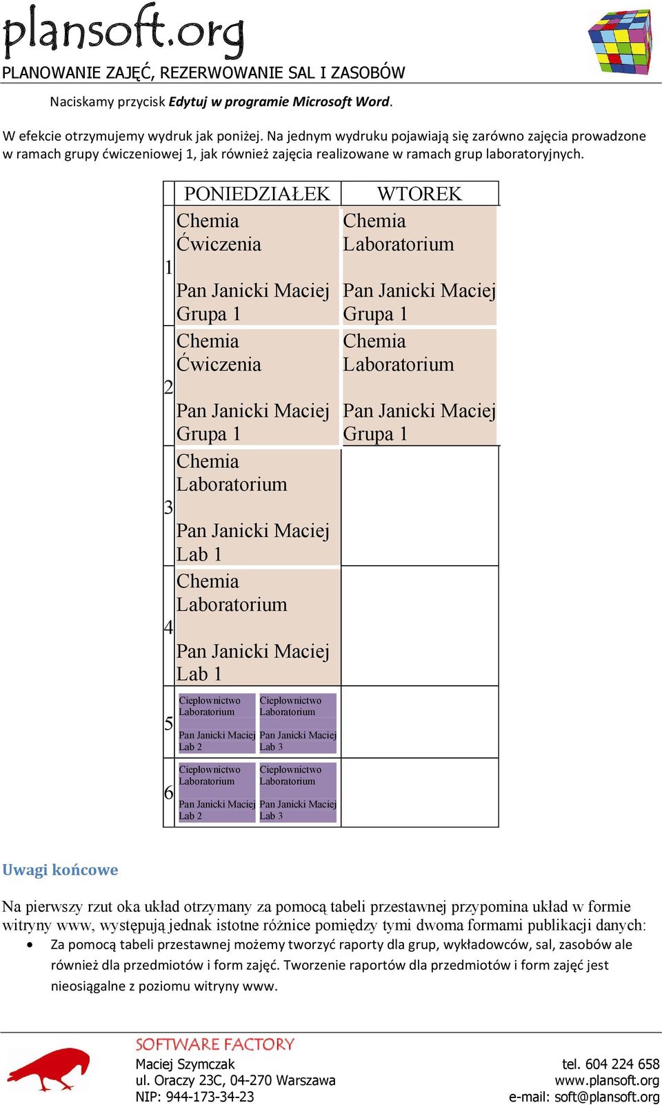 PONIEDZIAŁEK Ćwiczenia 1 Grupa 1 Ćwiczenia 2 Grupa 1 3 Lab 1 4 Lab 1 5 6 Ciepłownictwo Lab 2 Ciepłownictwo Lab 2 Ciepłownictwo Lab 3 Ciepłownictwo Lab 3 WTOREK Grupa 1 Grupa 1 Uwagi końcowe Na