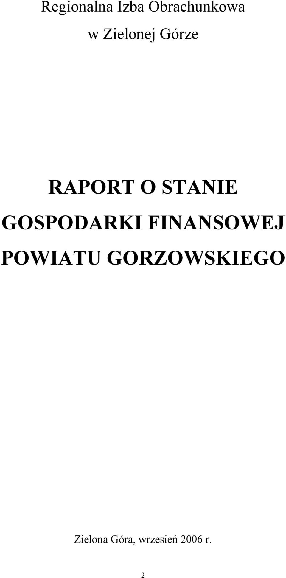 GOSPODARKI FINANSOWEJ POWIATU