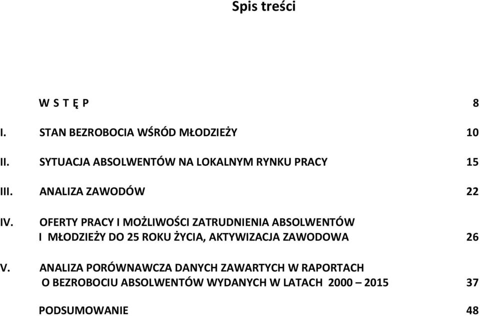 OFERTY PRACY I MOŻLIWOŚCI ZATRUDNIENIA ABSOLWENTÓW I MŁODZIEŻY DO ROKU ŻYCIA,