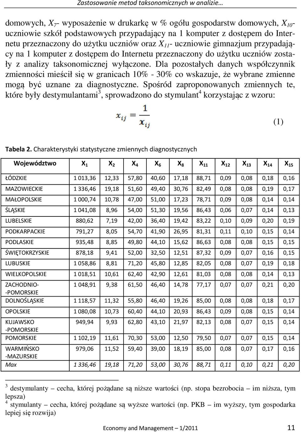 Dla pozostałych danych współczynnik zmienności mieścił się w granicach 10% - 30% co wskazuje, że wybrane zmienne mogą być uznane za diagnostyczne.