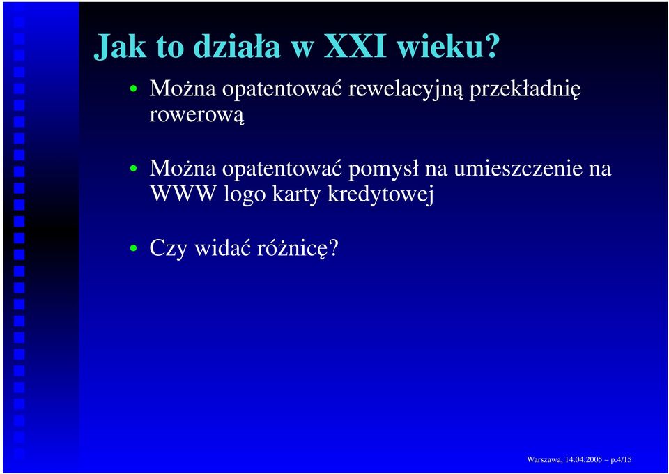 rowerową Można opatentować pomysł na