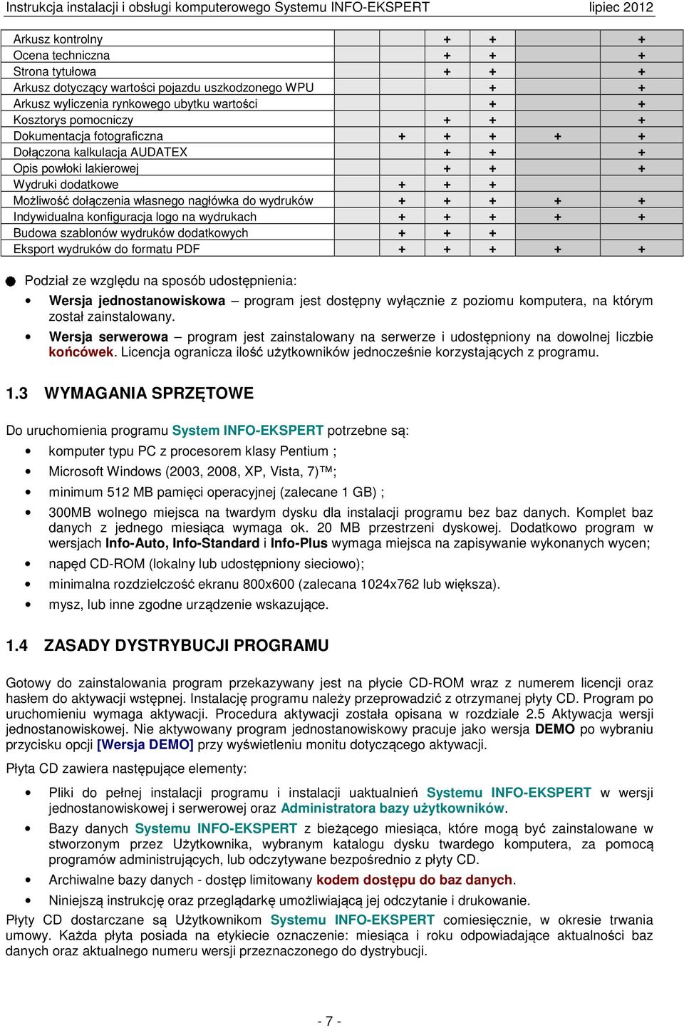 konfiguracja logo na wydrukach + + + + + Budowa szablonów wydruków dodatkowych + + + Eksport wydruków do formatu PDF + + + + + Podział ze względu na sposób udostępnienia: Wersja jednostanowiskowa