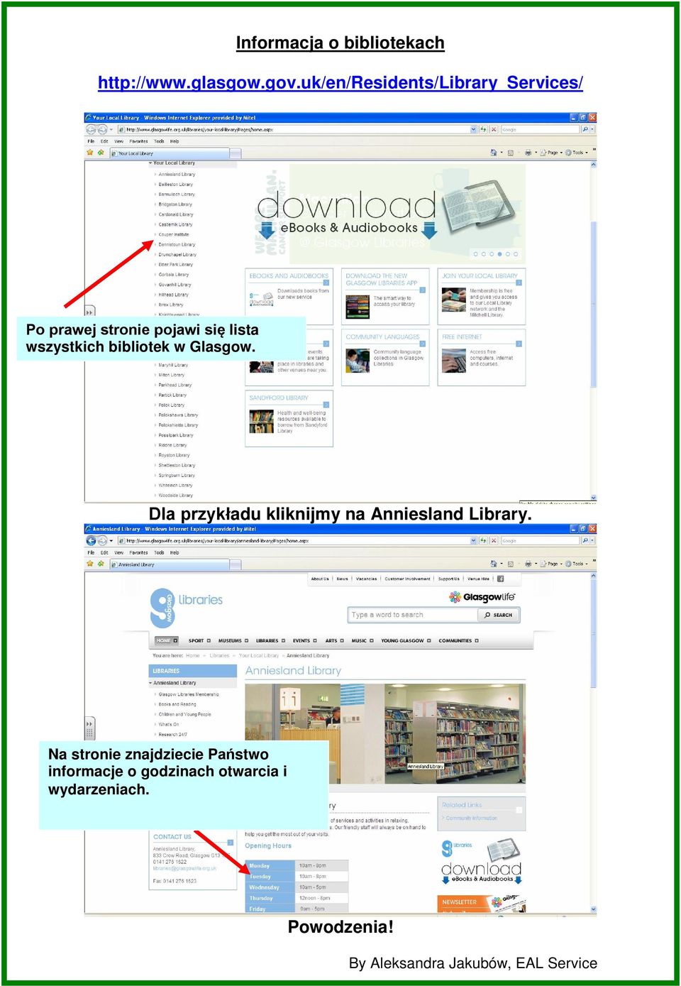 wszystkich bibliotek w Glasgow.