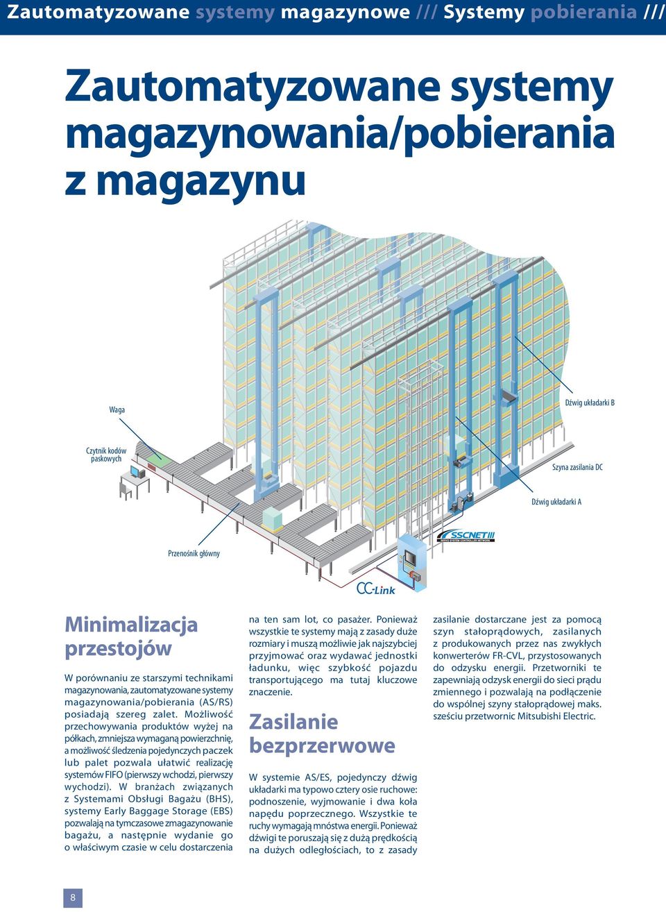 Możliwość przechowywania produktów wyżej na półkach, zmniejsza wymaganą powierzchnię, a możliwość śledzenia pojedynczych paczek lub palet pozwala ułatwić realizację systemów FIFO (pierwszy wchodzi,