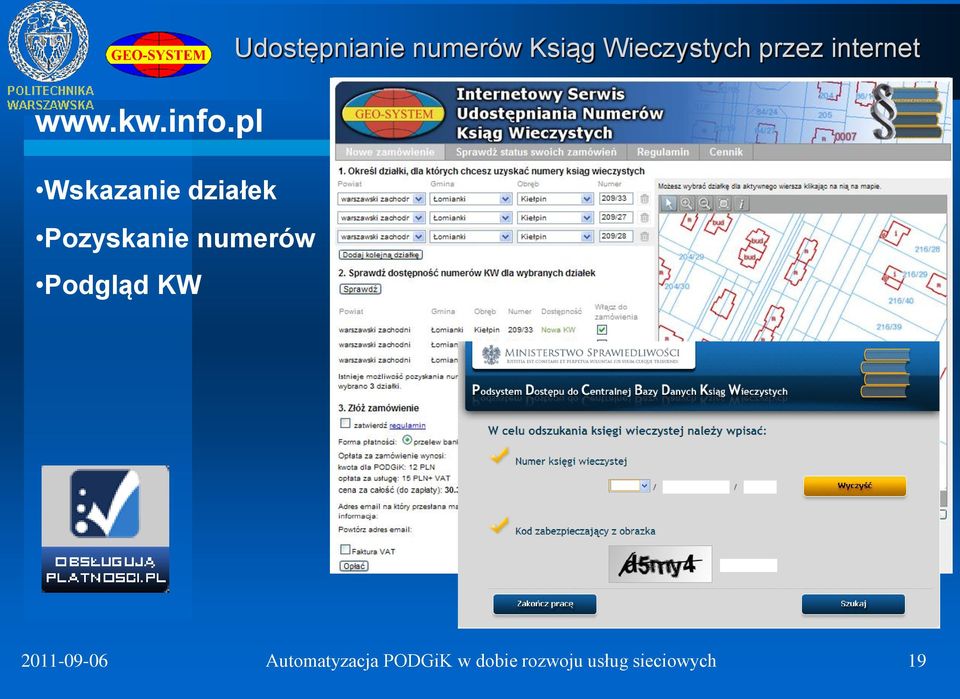 Podgląd KW Udostępnianie numerów Ksiąg