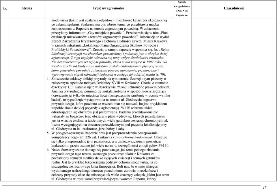 . Przedstawia się w nim Plan ewakuacji mieszkańców z terenów zagrożonych powodzią.