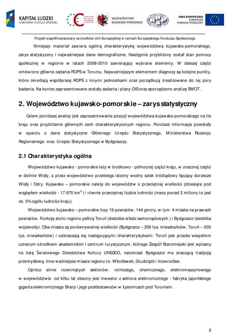 Najważniejszym elementem diagnozy są kolejne punkty, które określają współpracę ROPS z innymi jednostkami oraz porządkują zrealizowane do tej pory badania.