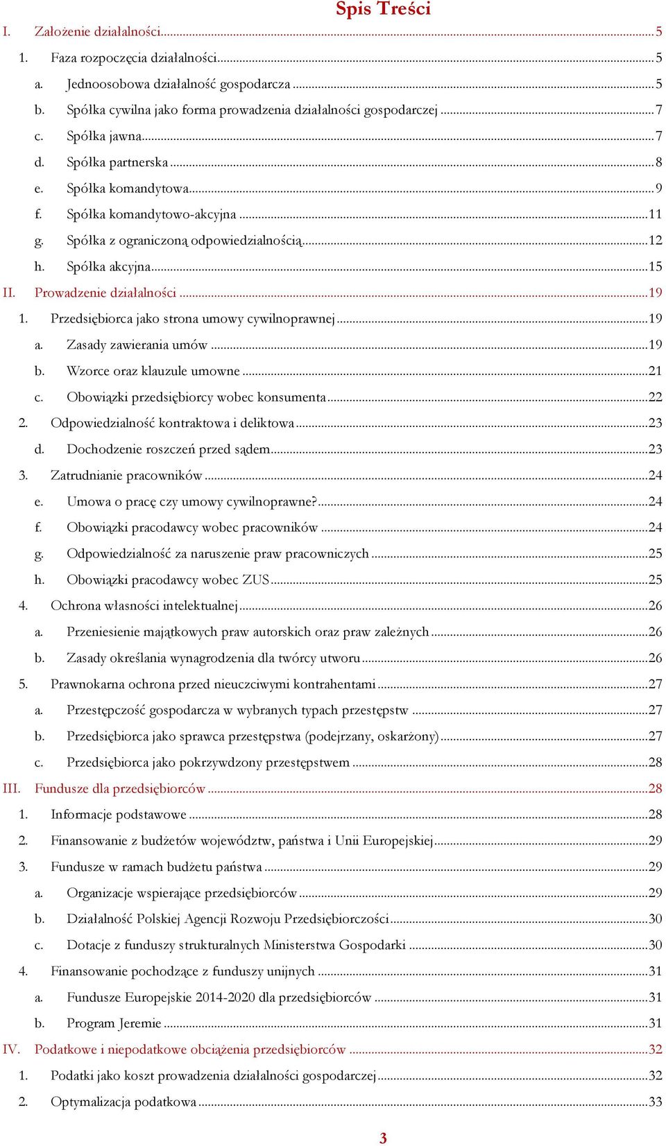 Prowadzenie działalności... 19 1. Przedsiębiorca jako strona umowy cywilnoprawnej... 19 a. Zasady zawierania umów... 19 b. Wzorce oraz klauzule umowne... 21 c.