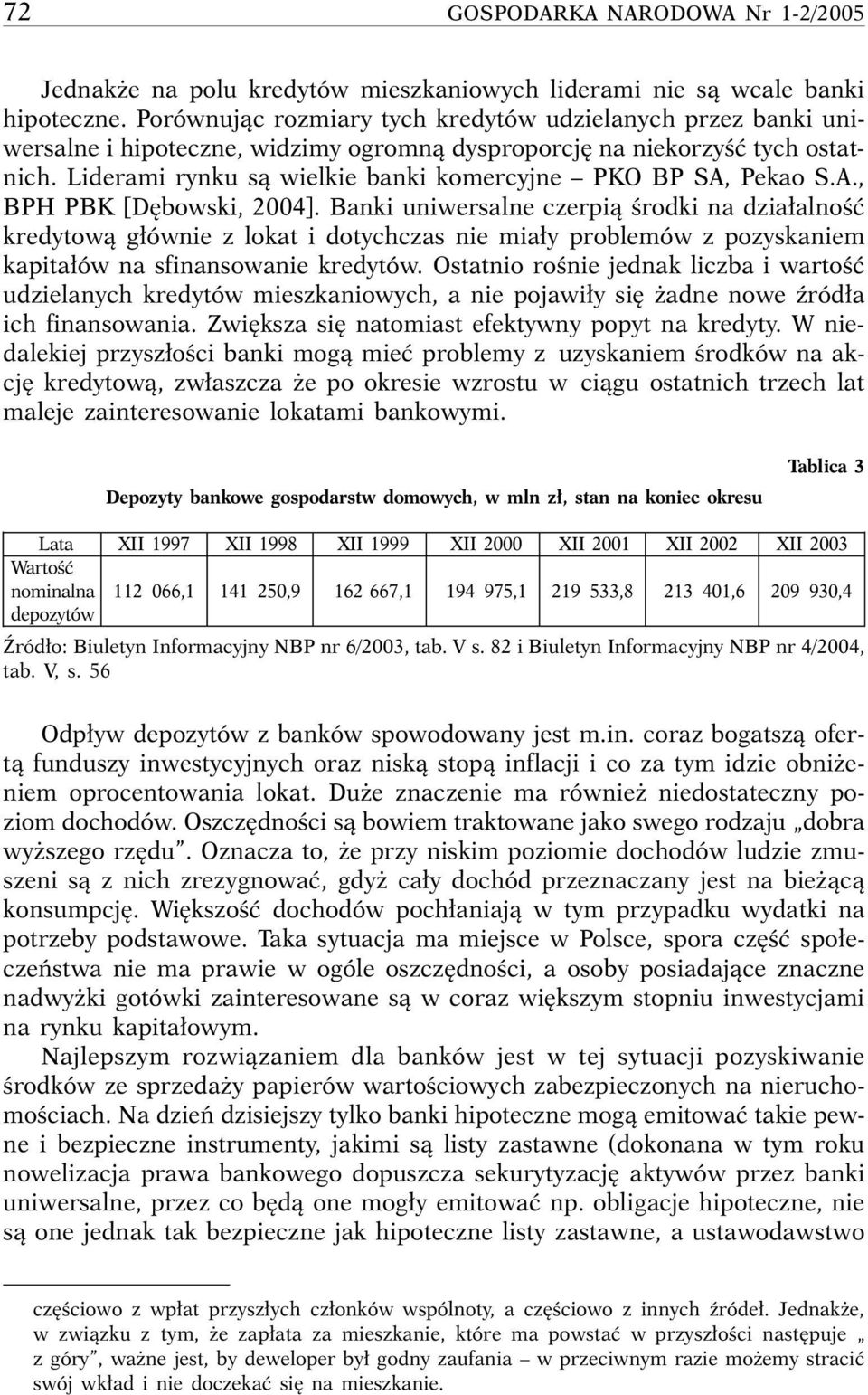 Liderami rynku sà wielkie banki komercyjne PKO BP SA, Pekao S.A., BPH PBK [D bowski, 2004].