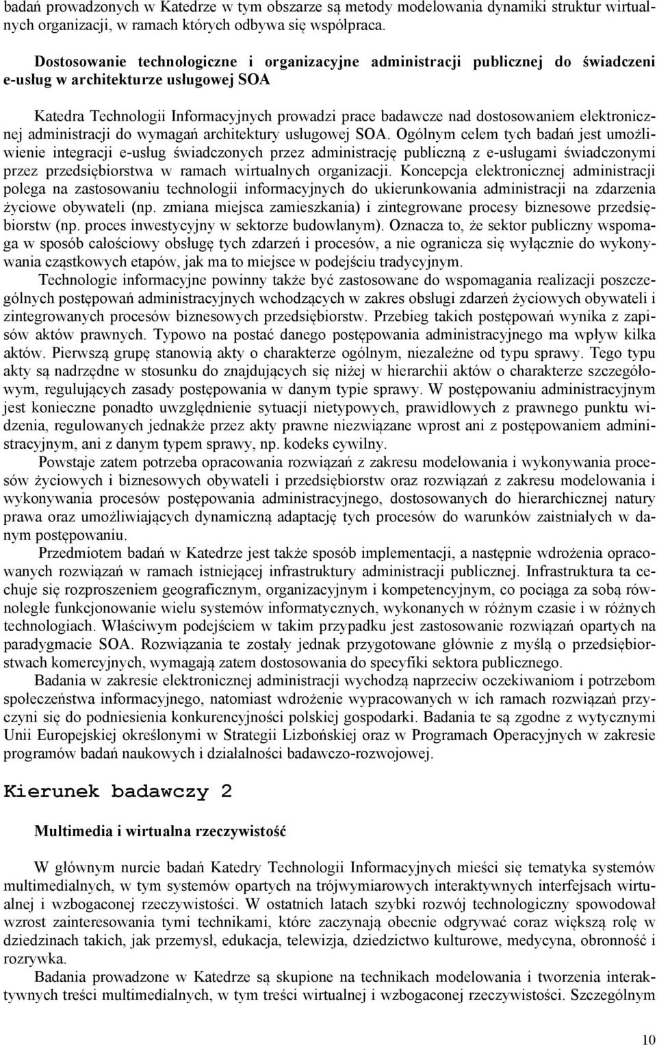 elektronicznej administracji do wymagań architektury usługowej SOA.