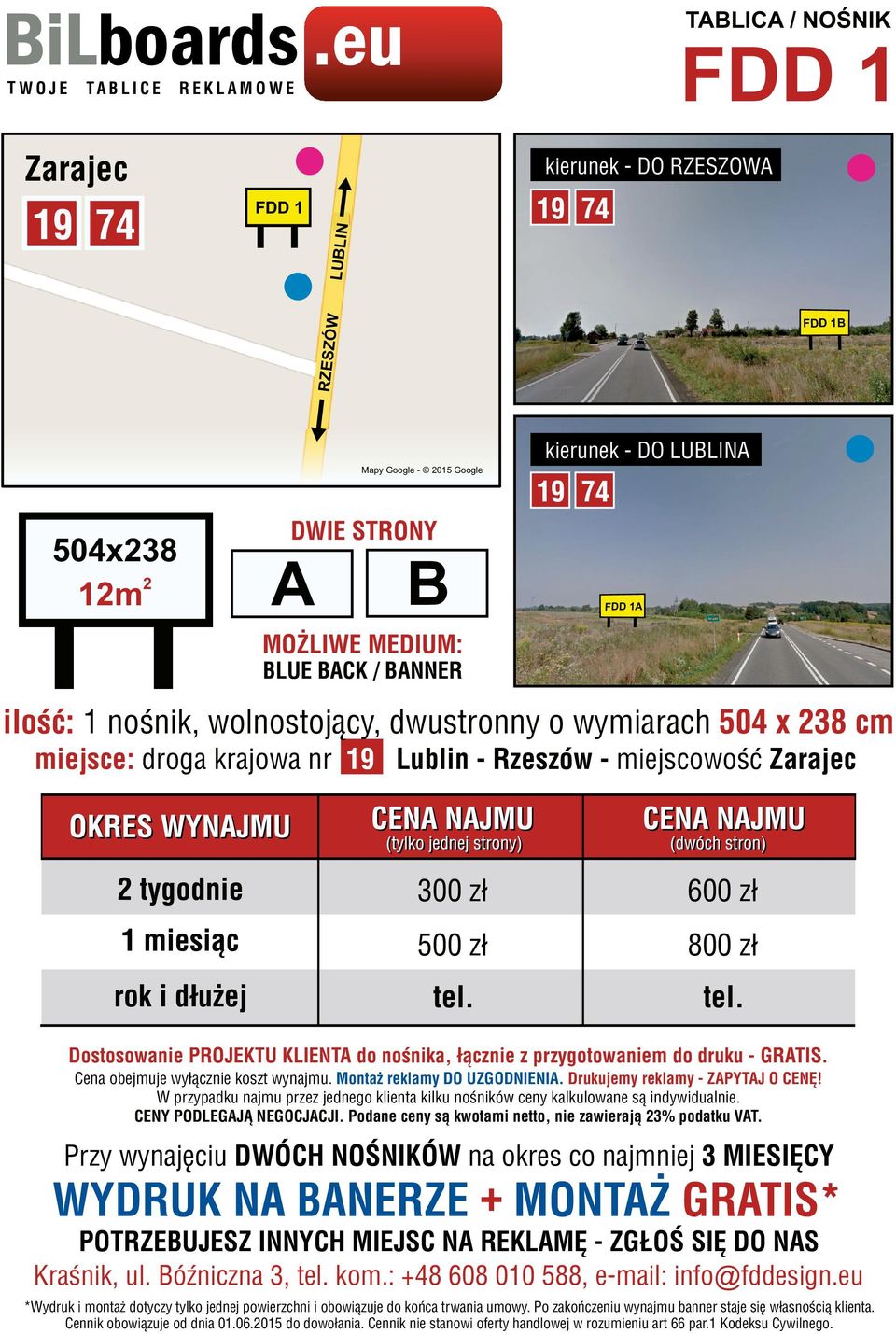 krajowa nr 19 Lublin - Rzeszów - miejscowość Zarajec FDD 1