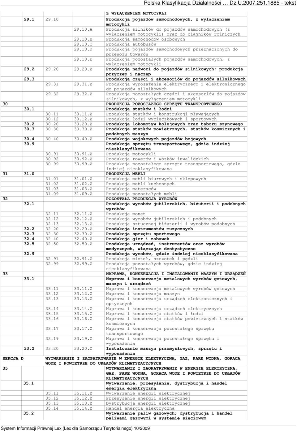 2 29.20 29.20.Z Produkcja nadwozi do pojazdów silnikowych; produkcja przyczep i naczep 29.3 Produkcja części i akcesoriów do pojazdów silnikowych 29.31 