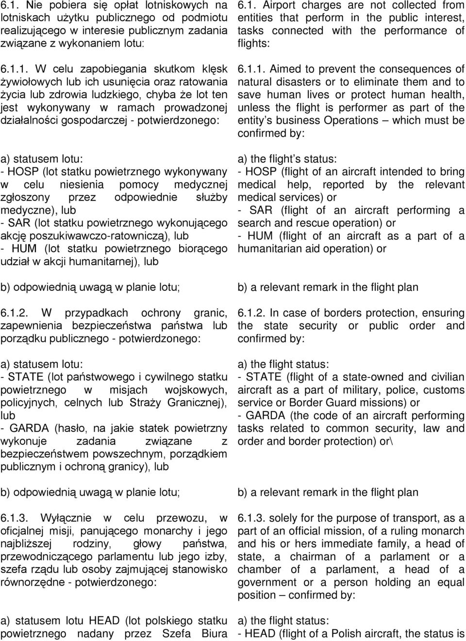 (lot statku powietrznego wykonywany w celu niesienia pomocy medycznej zgłoszony przez odpowiednie służby medyczne), lub - SAR (lot statku powietrznego wykonującego akcję poszukiwawczo-ratowniczą),