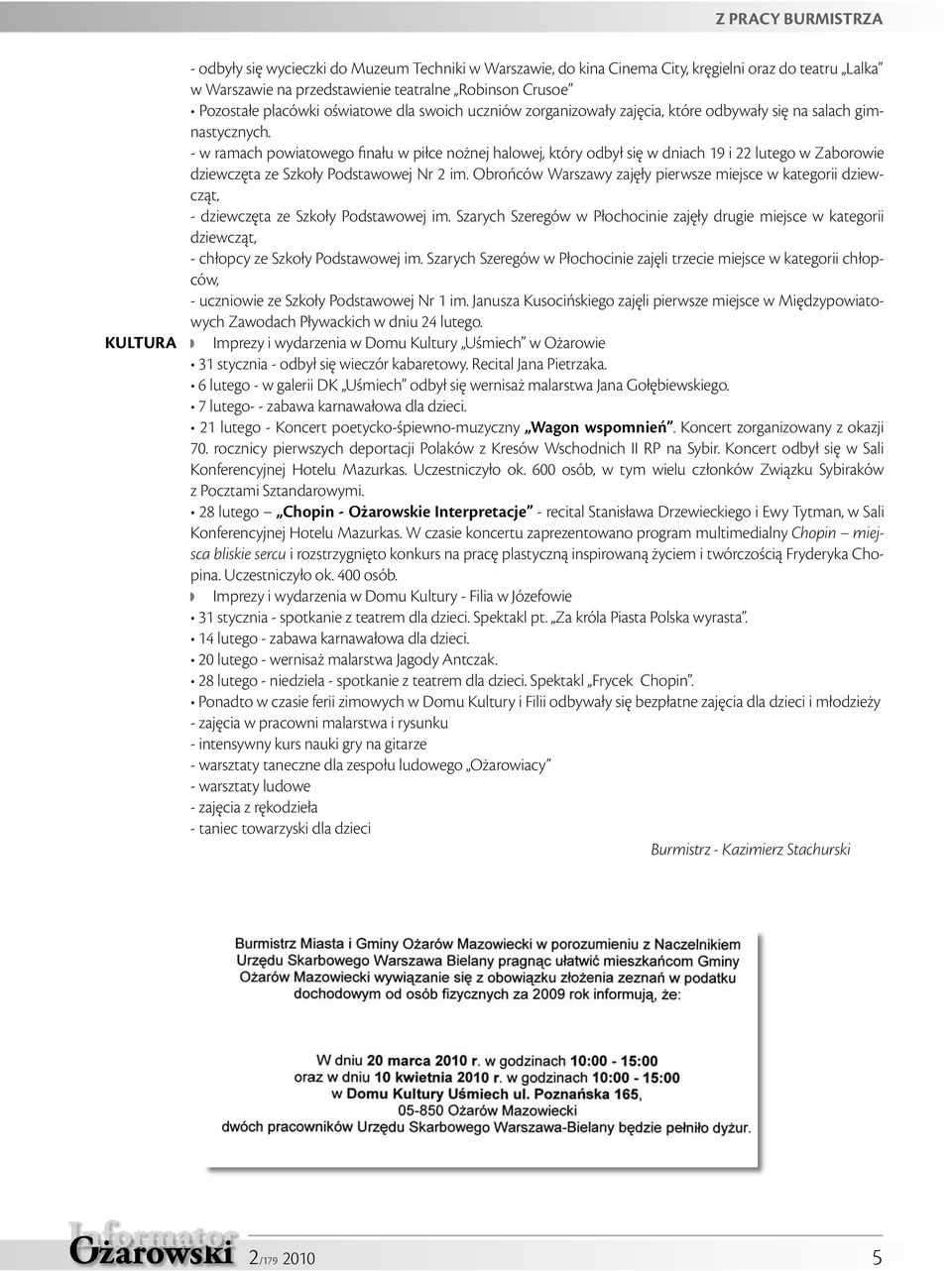 - w ramach powiatowego finału w piłce nożnej halowej, który odbył się w dniach 19 i 22 lutego w Zaborowie dziewczęta ze Szkoły Podstawowej Nr 2 im.