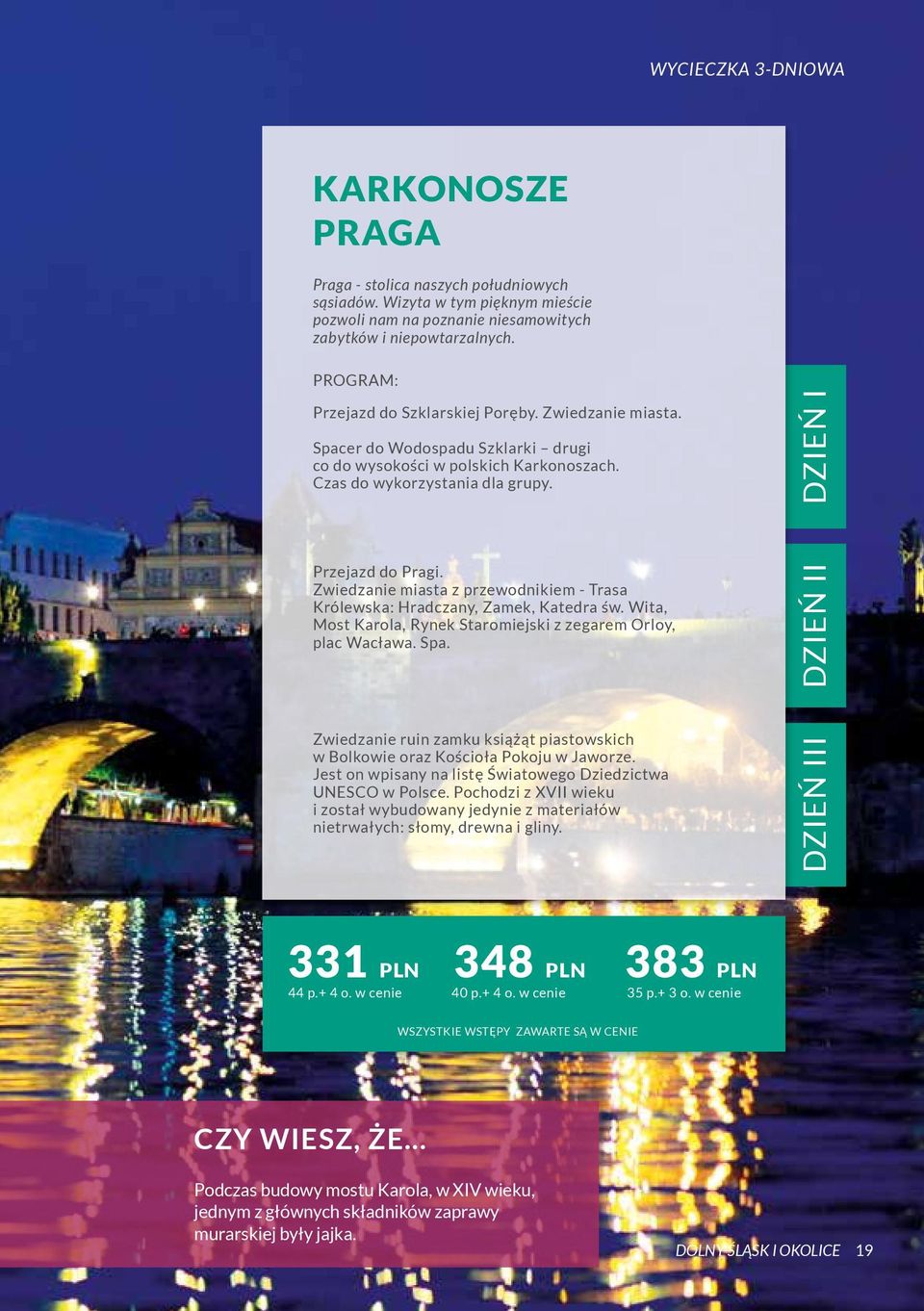 Zwiedzanie miasta z przewodnikiem - Trasa Królewska: Hradczany, Zamek, Katedra św. Wita, Most Karola, Rynek Staromiejski z zegarem Orloy, plac Wacława. Spa.