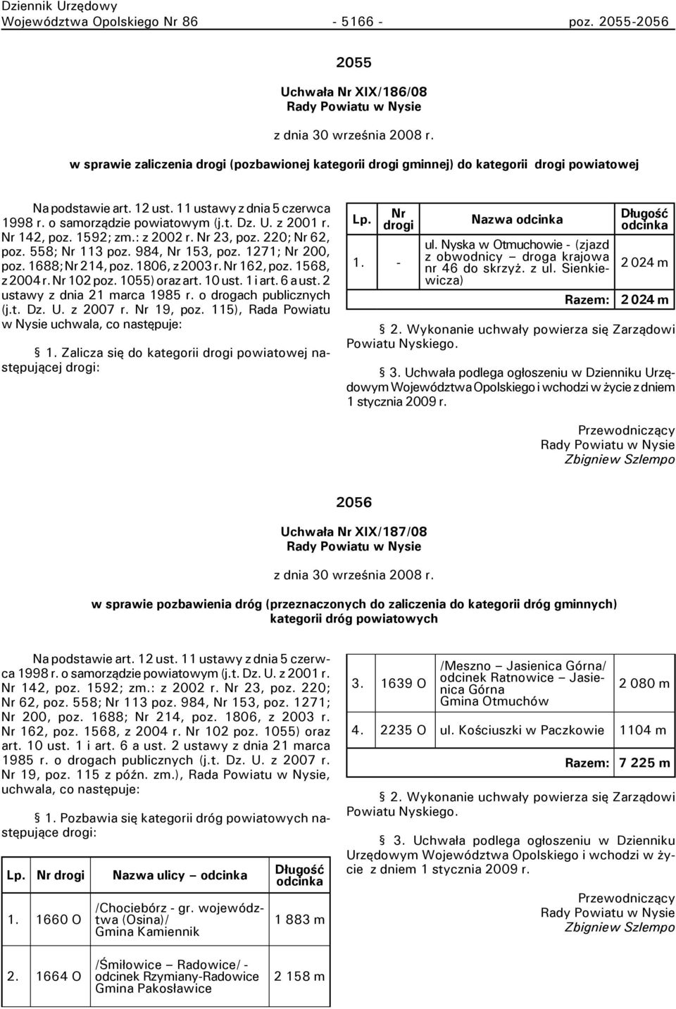 z 2001 r. Nr 142, poz. 1592; zm.: z 2002 r. Nr 23, poz. 220; Nr 62, poz. 558; Nr 113 poz. 984, Nr 153, poz. 1271; Nr 200, poz. 1688; Nr 214, poz. 1806, z 2003 r. Nr 162, poz. 1568, z 2004 r.