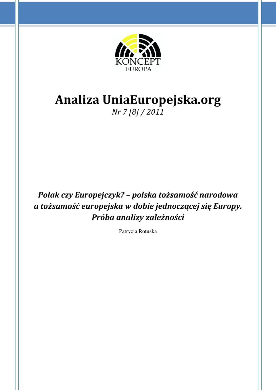 polska tożsamość narodowa a tożsamość