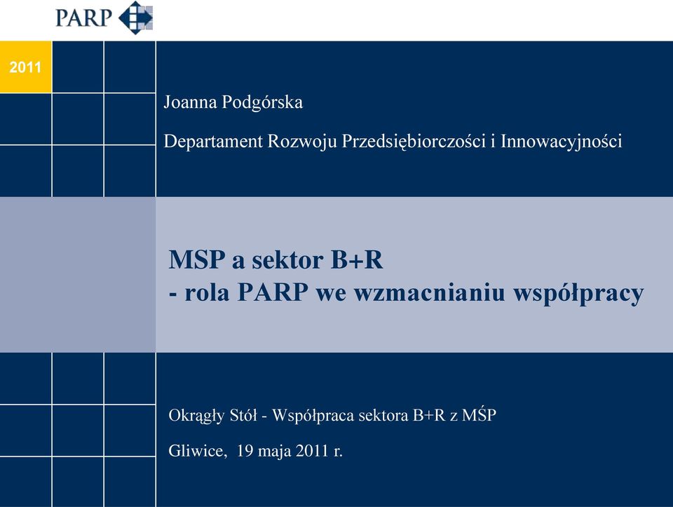 B+R - rola PARP we wzmacnianiu współpracy Okrągły