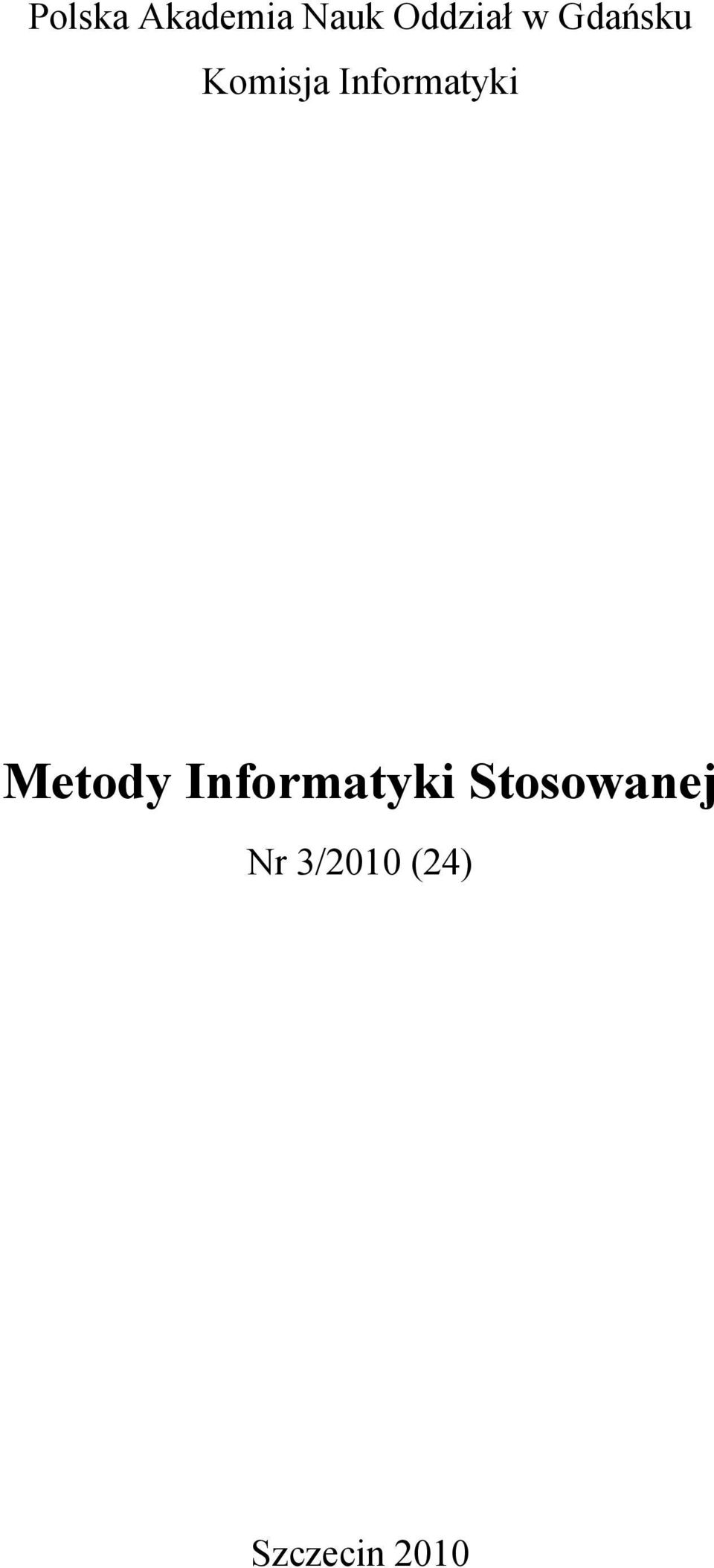 Metody Informatyki Stosowanej