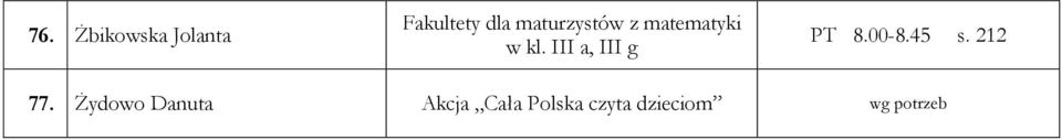 III a, III g PT 8.00-8.45 s. 212 77.