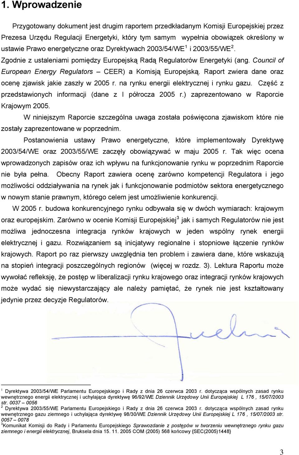 Raport zwiera dane oraz ocenę zjawisk jakie zaszły w 2005 r. na rynku energii elektrycznej i rynku gazu. Część z przedstawionych informacji (dane z I półrocza 2005 r.