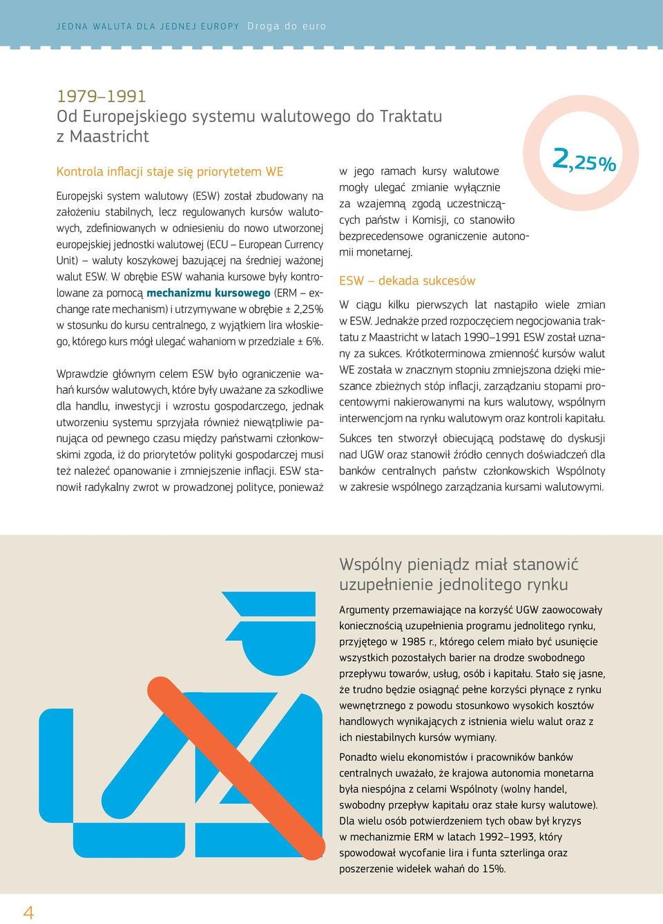 W obrębie ESW wahania kursowe były kontrolowane za pomocą mechanizmu kursowego (ERM exchange rate mechanism) i utrzymywane w obrębie ± 2,25% w stosunku do kursu centralnego, z wyjątkiem lira