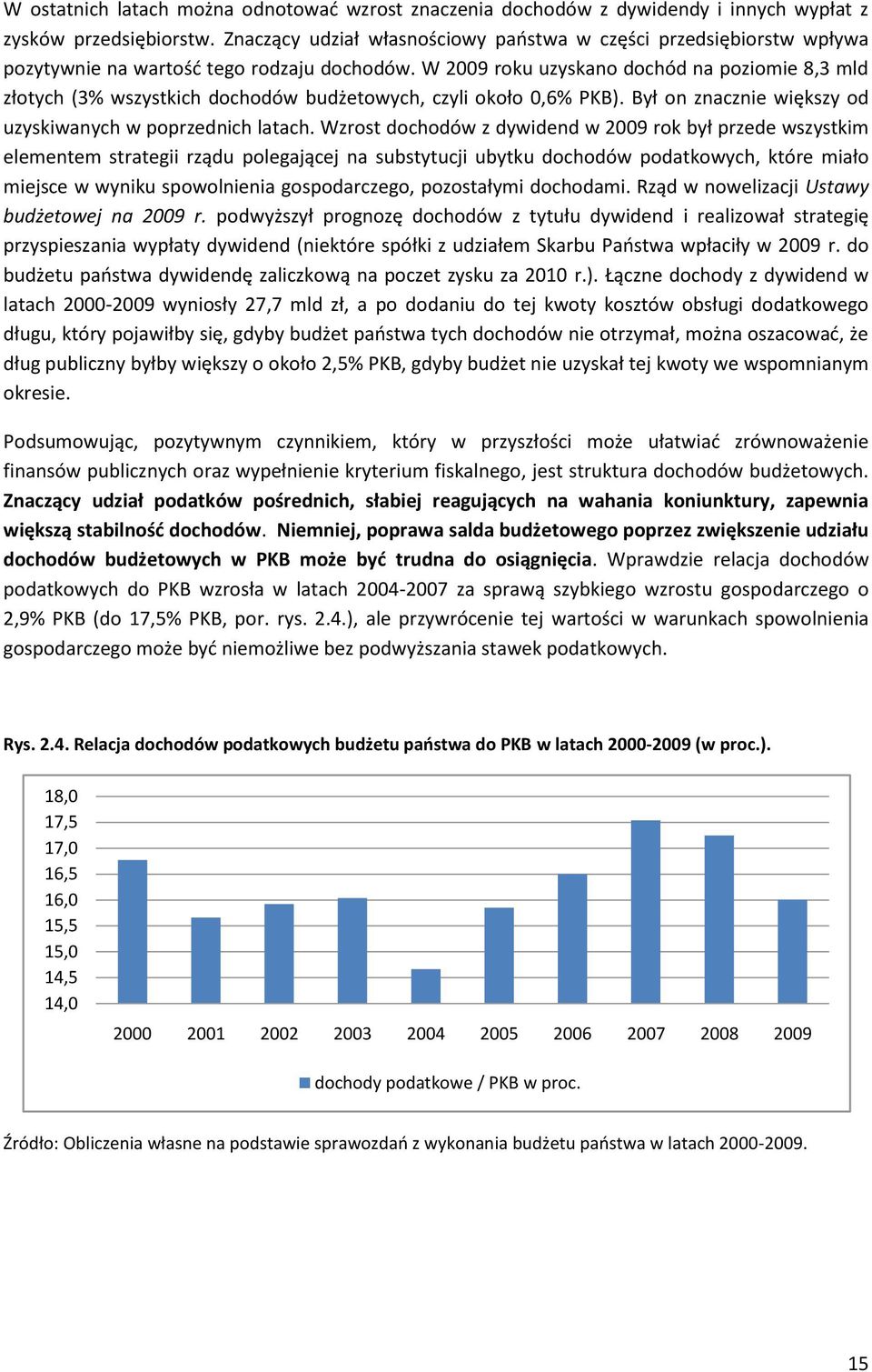 W 2009 roku uzyskano dochód na poziomie 8,3 mld złotych (3% wszystkich dochodów budżetowych, czyli około 0,6% PKB). Był on znacznie większy od uzyskiwanych w poprzednich latach.