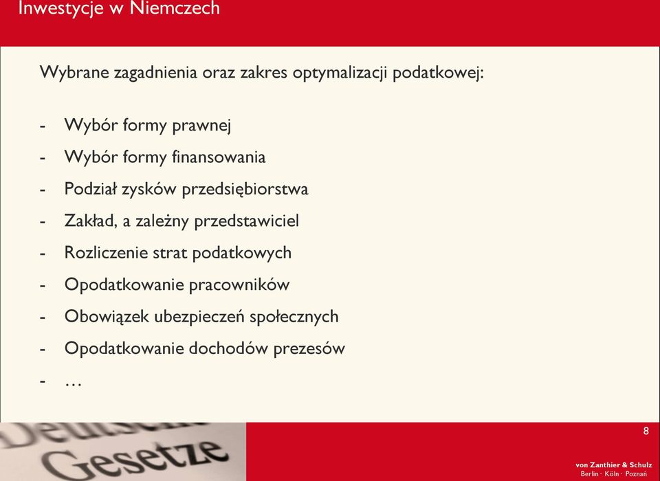 Zakład, a zależny przedstawiciel - Rozliczenie strat podatkowych - Opodatkowanie