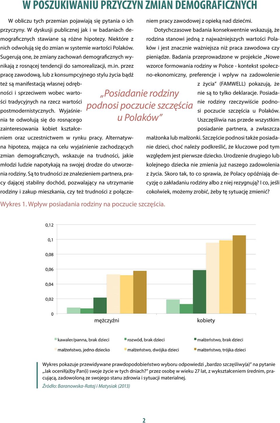 Niektóre z nich odwołują się do zmian w systemie wartości Polaków. Sugerują one, że zmiany zachowań demograficznych wynikają z rosnącej tendencji do samorealizacji, m.in.