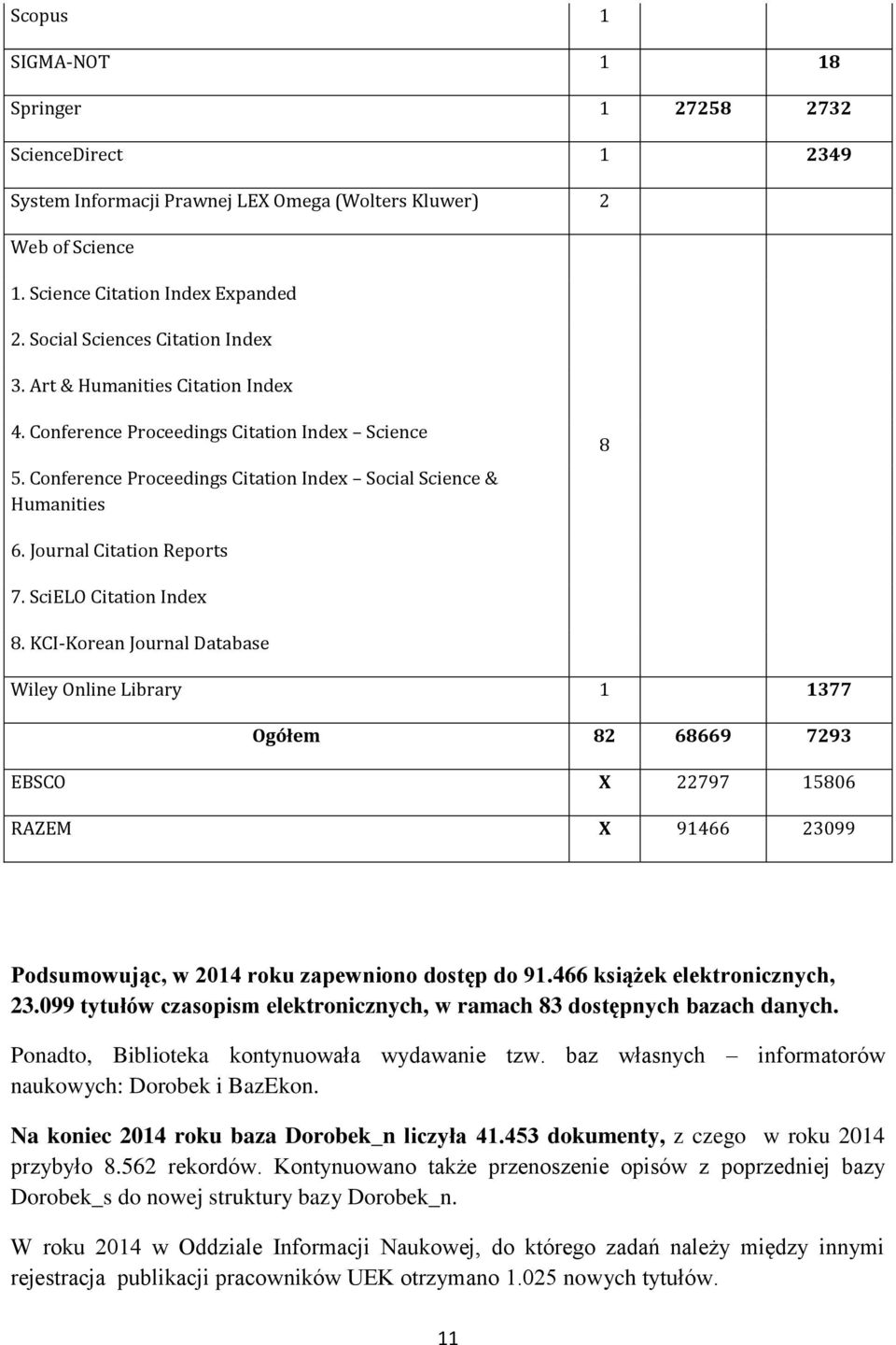 Journal Citation Reports 7. SciELO Citation Index 8.