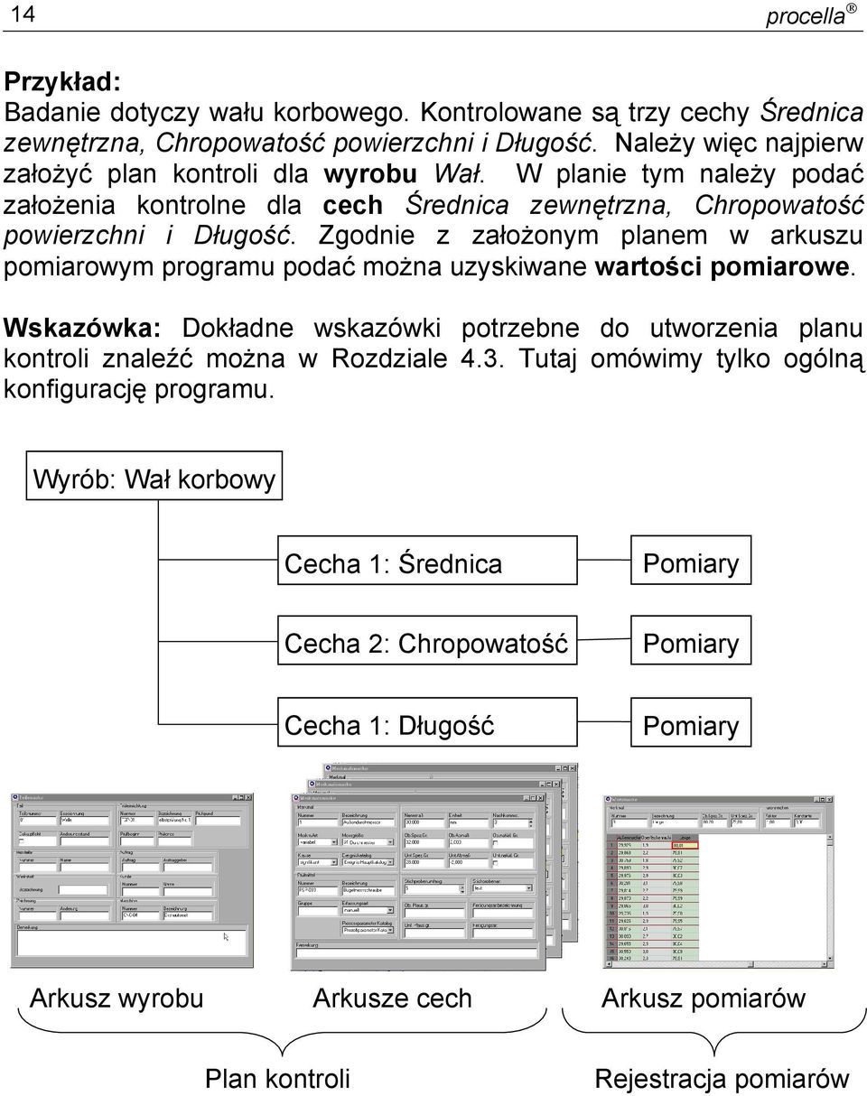 Zgodnie z założonym planem w arkuszu pomiarowym programu podać można uzyskiwane wartości pomiarowe.