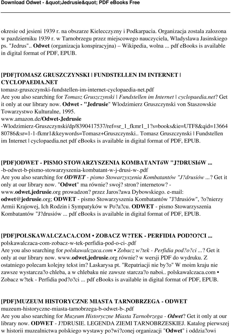 NET tomasz-gruszczynski-fundstellen-im-internet-cyclopaedia-net.pdf Are you also searching for Tomasz Gruszczynski Fundstellen im Internet cyclopaedia.net? Get it only at our library now.