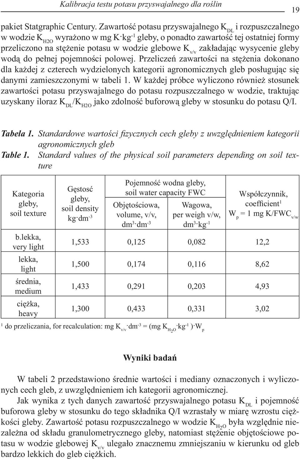 zakładając wysycenie gleby wodą do pełnej pojemności polowej.