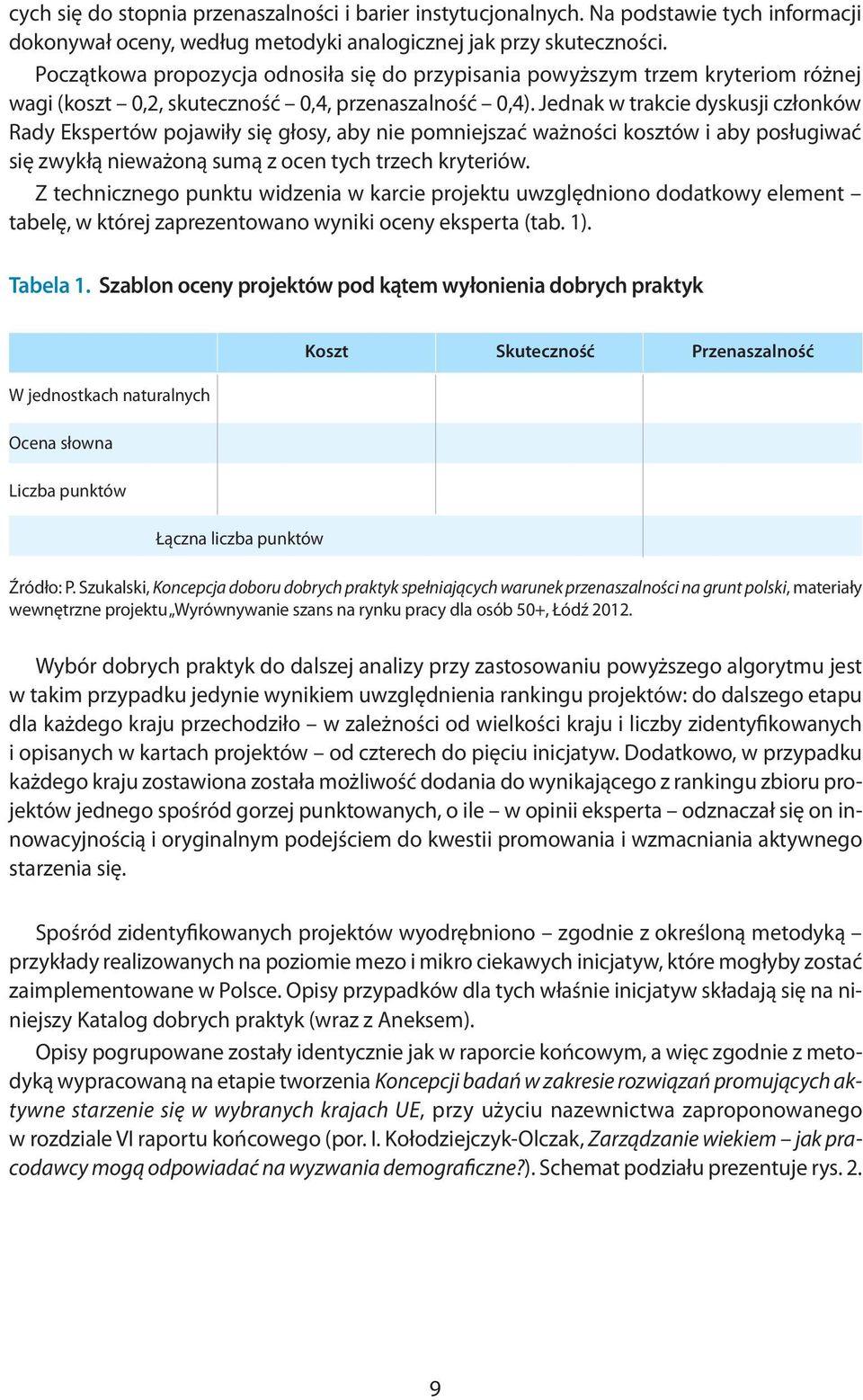 Jednak w trakcie dyskusji członków Rady Ekspertów pojawiły się głosy, aby nie pomniejszać ważności kosztów i aby posługiwać się zwykłą nieważoną sumą z ocen tych trzech kryteriów.