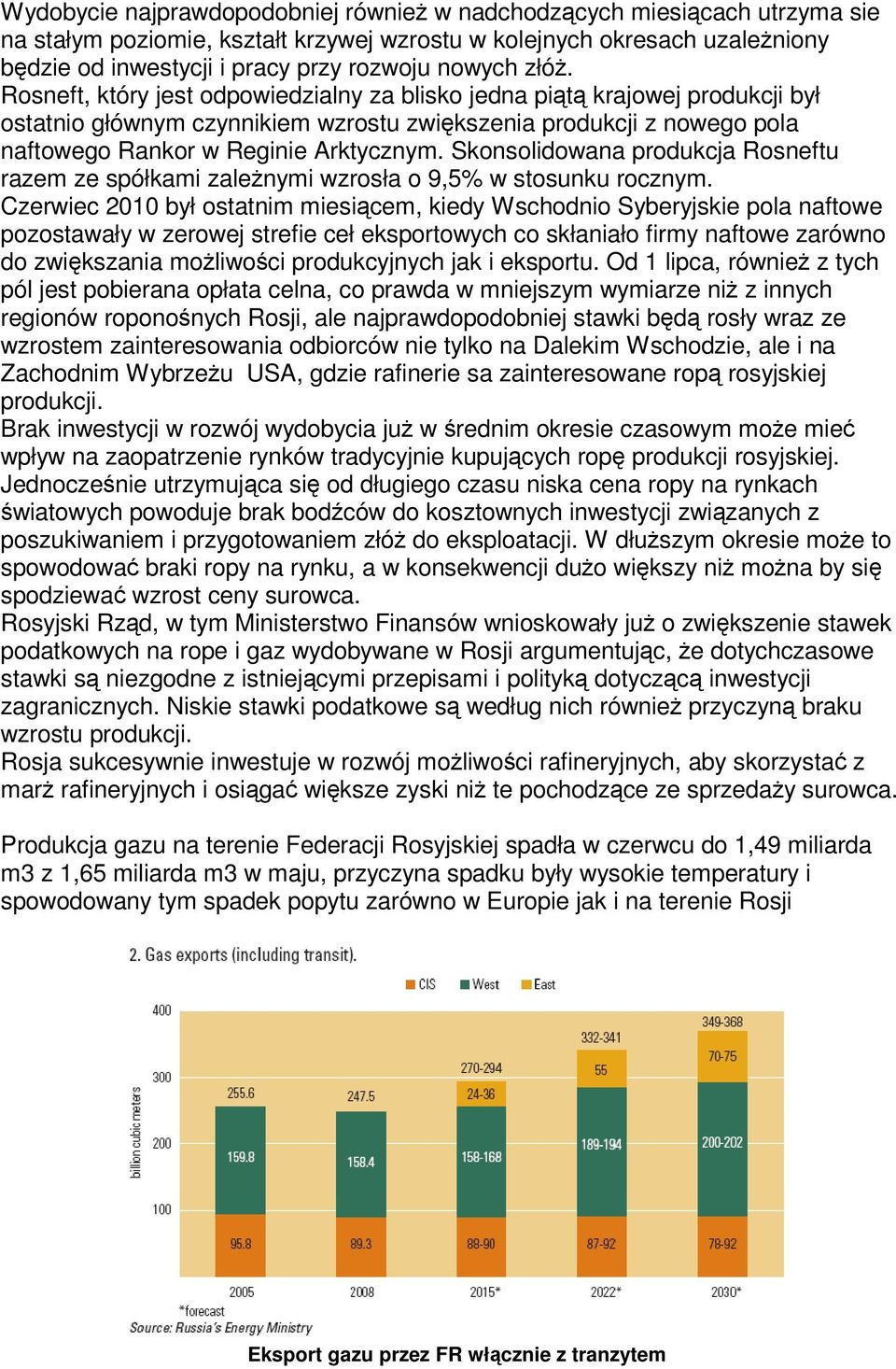 Rosneft, który jest odpowiedzialny za blisko jedna piątą krajowej produkcji był ostatnio głównym czynnikiem wzrostu zwiększenia produkcji z nowego pola naftowego Rankor w Reginie Arktycznym.