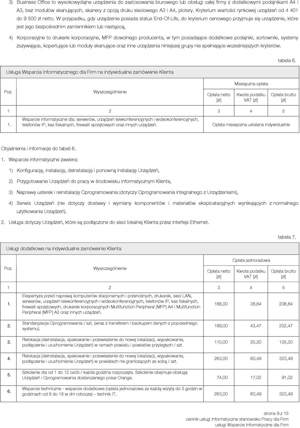 W przypadku, gdy urządzenie posiada status End-Of-Life, do kryterium cenowego przyjmuje się urządzenie, które jest jego bezpośrednim zamiennikiem lub następcą, 4) Korporacyjne to drukarki