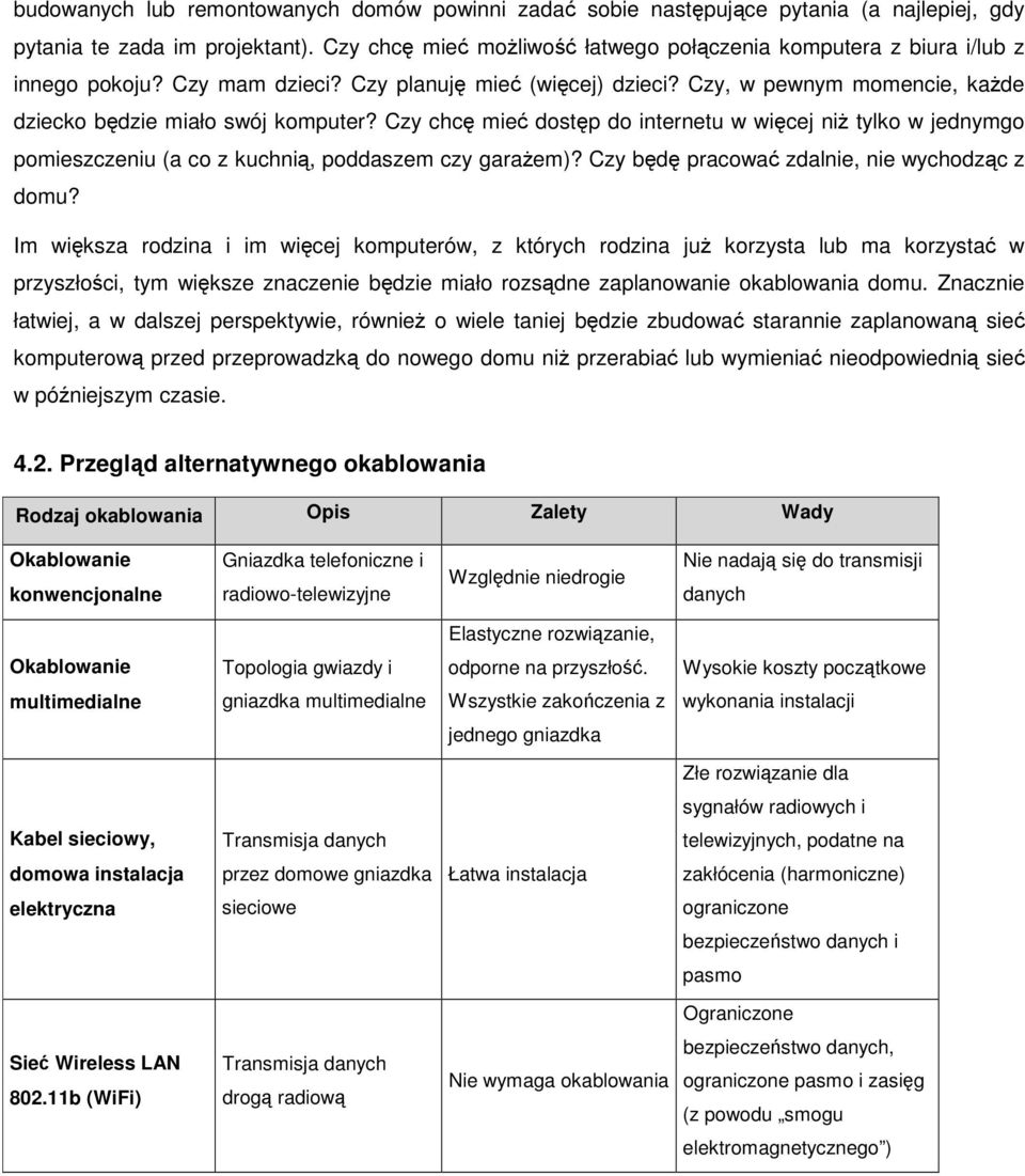 Czy chc mie dostp do internetu w wicej ni tylko w jednymgo pomieszczeniu (a co z kuchni, poddaszem czy garaem)? Czy bd pracowa zdalnie, nie wychodzc z domu?