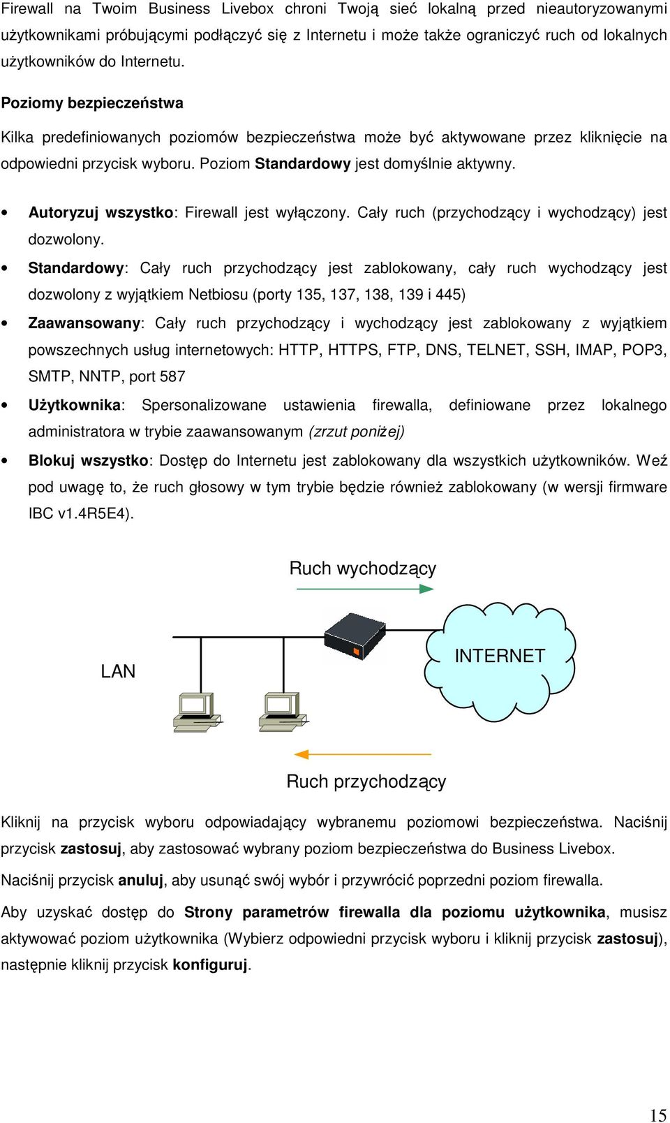 Autoryzuj wszystko: Firewall jest wyłączony. Cały ruch (przychodzący i wychodzący) jest dozwolony.